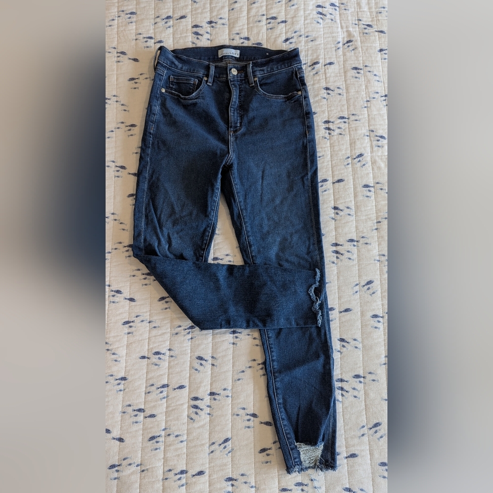 LOFT Dark Blue Skinny Jeans